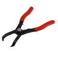 Red interior round nail removal pliers with carbon steel jaws and PVC plastic handles for door panel work
