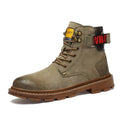 Men's black pigskin leather riding boots with lace-up lacing and a rubber outsole