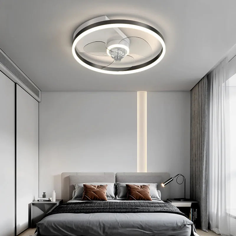Modern Nordic children's room ceiling lamp with fan in iron construction, LED light source