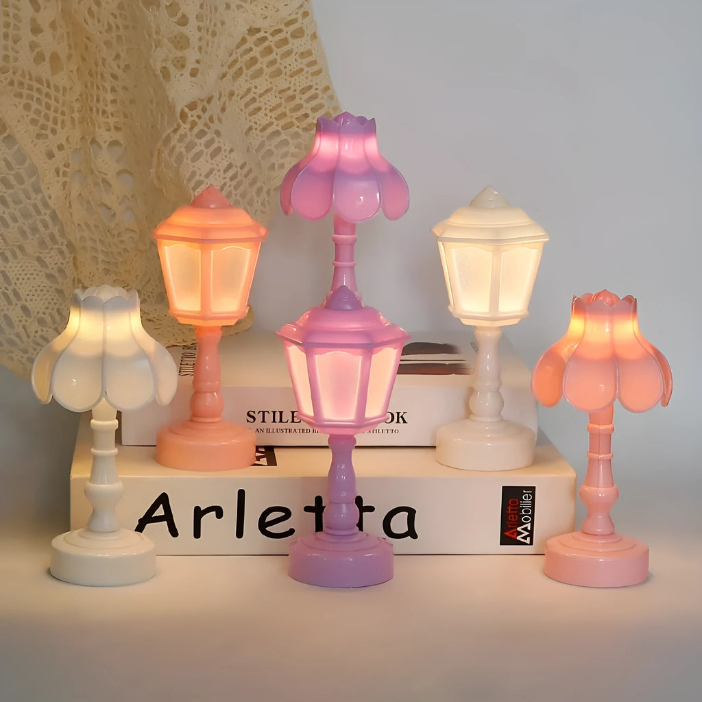Retro pagoda shaped night lamp with geometric stereo design in modern simplicity style