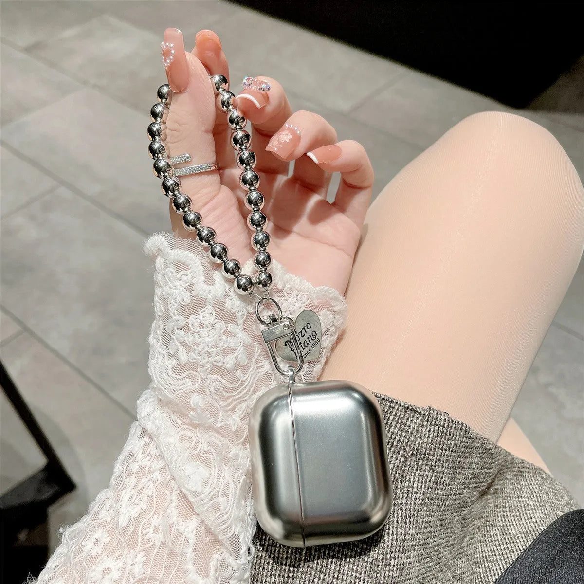 Matte plating TPU protective case for AirPods showing universal design with electroplated finish