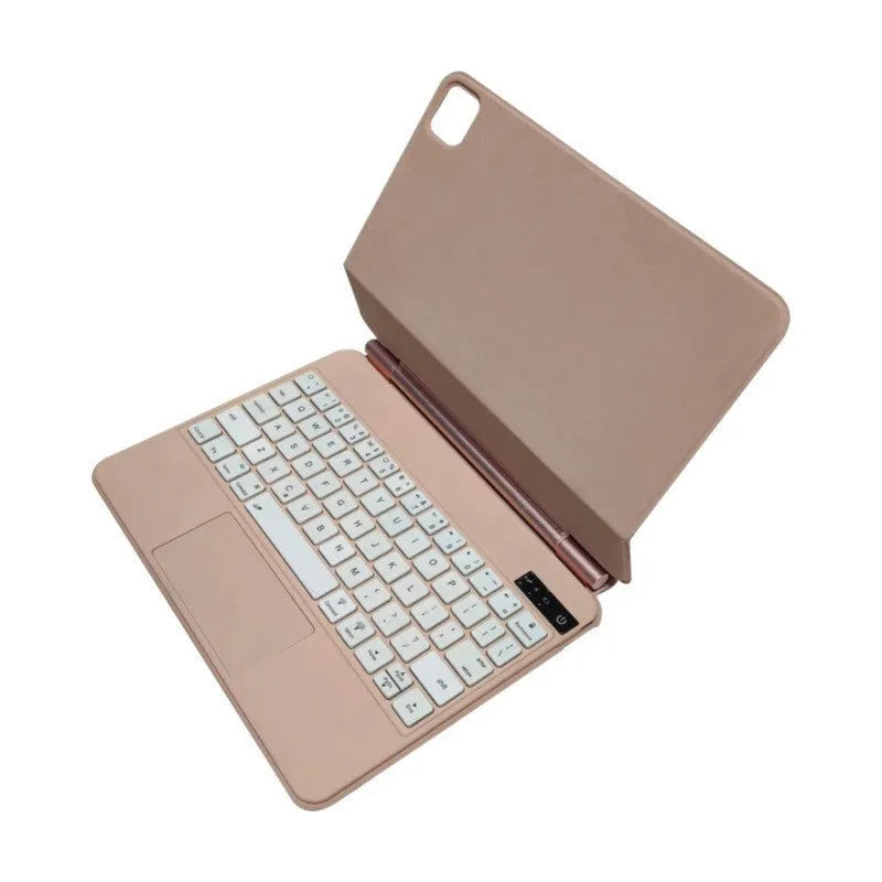 Bluetooth wireless keyboard with magnetic protective sleeve for iPad tablets in black white pink purple blue colours