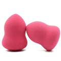 Pink hydrophilic non-latex makeup sponge for foundation application, shown at 4x4x5.6 cm size.