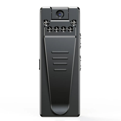 Black 1080p HD digital video camera with rotational lens for home, driving, and sports recording