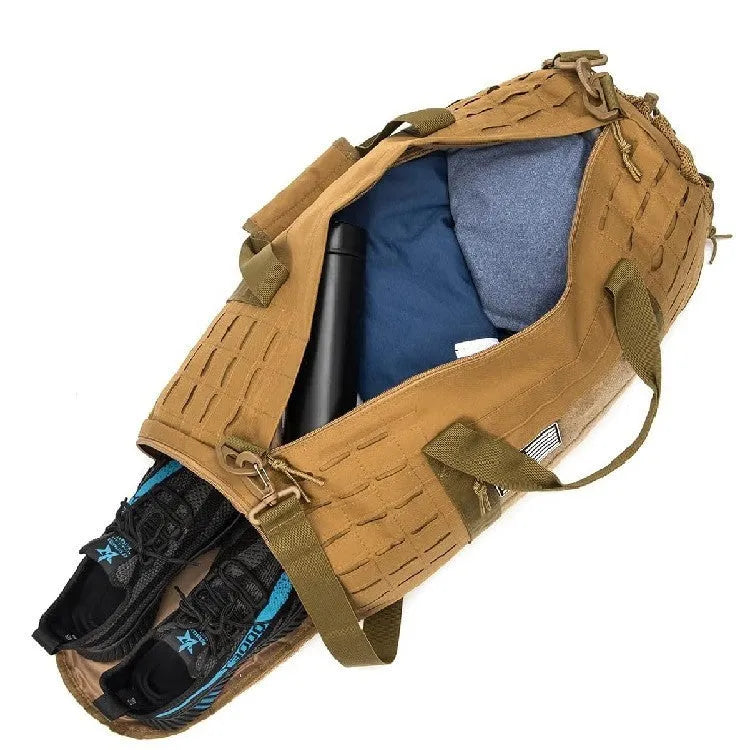 Men's waterproof Oxford cloth travel handbag with air pillow belt in khaki, army green or black