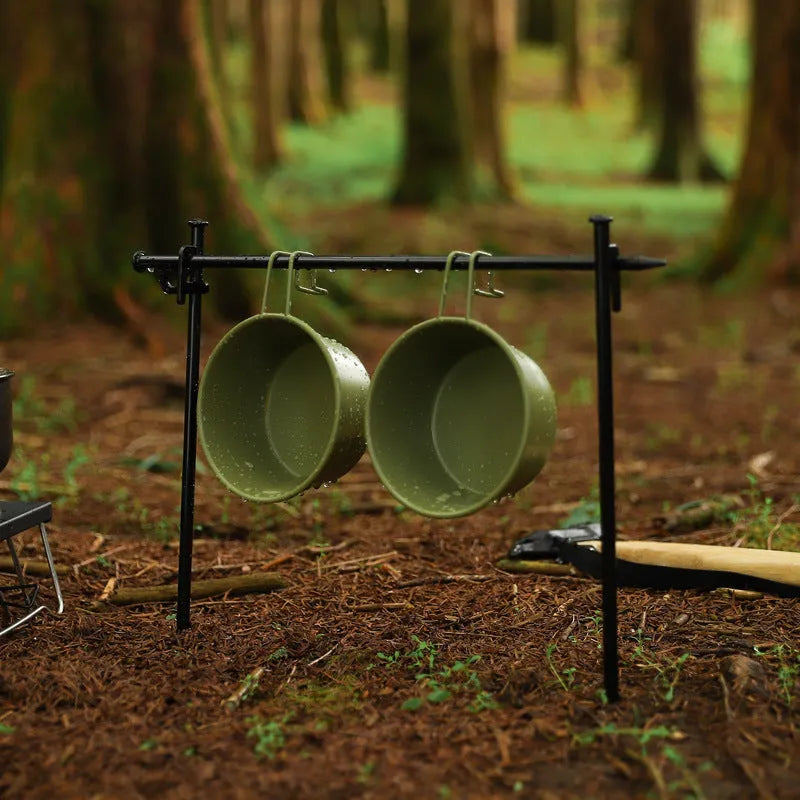 Black steel canopy windproof fixed stud wooden pile stake 20cm length on grass
