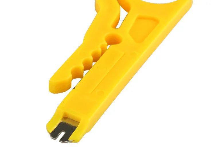 Yellow portable wire stripper tool for 0.6mm telephone and network cables