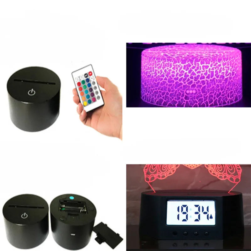Blue shark design 3D acrylic LED table lamp with touch-sensitive base and remote control.