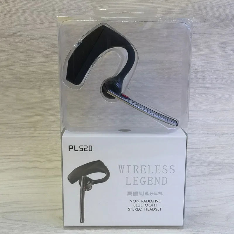 Black Bluetooth sports headphones with battery display showing stereo sound and call function