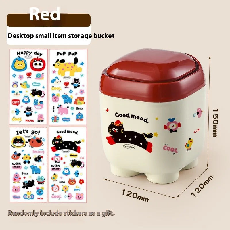 Cartoon style plastic desktop storage organiser with 2L capacity and grid compartments