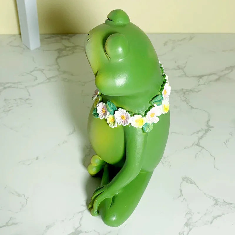 European style Magic Yoga Frog ornament in RDW123 colour for micro landscape decor.