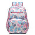Blue student backpack with air pillow belt system showing large capacity interior