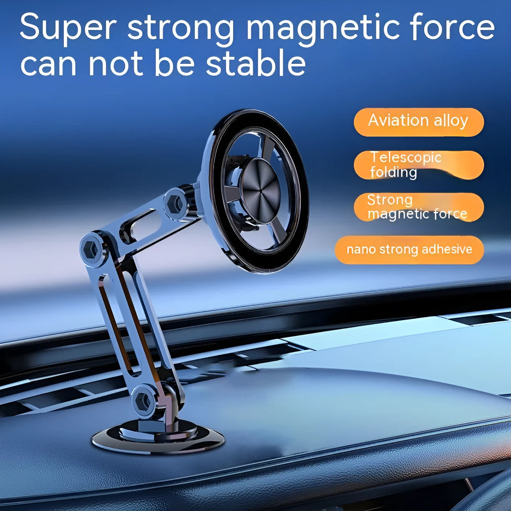 All-metal car magnetic phone holder with magnetic rings and adhesive pads in multiple colour options