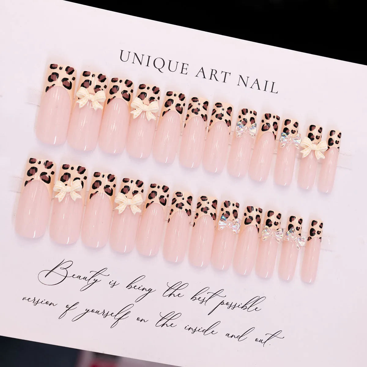Leopard print butterfly nail art decals kit in plastic with WM296 colour for ladies manicure