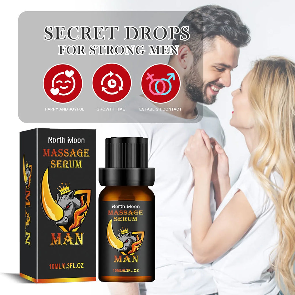 10ml bottle of men's body care essential oil blend with ginger root and jojoba oil