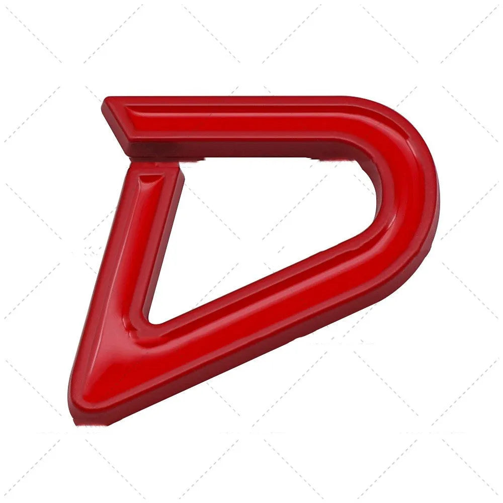 SD metal car bumper sticker in red and black colour option showing vehicle decoration application