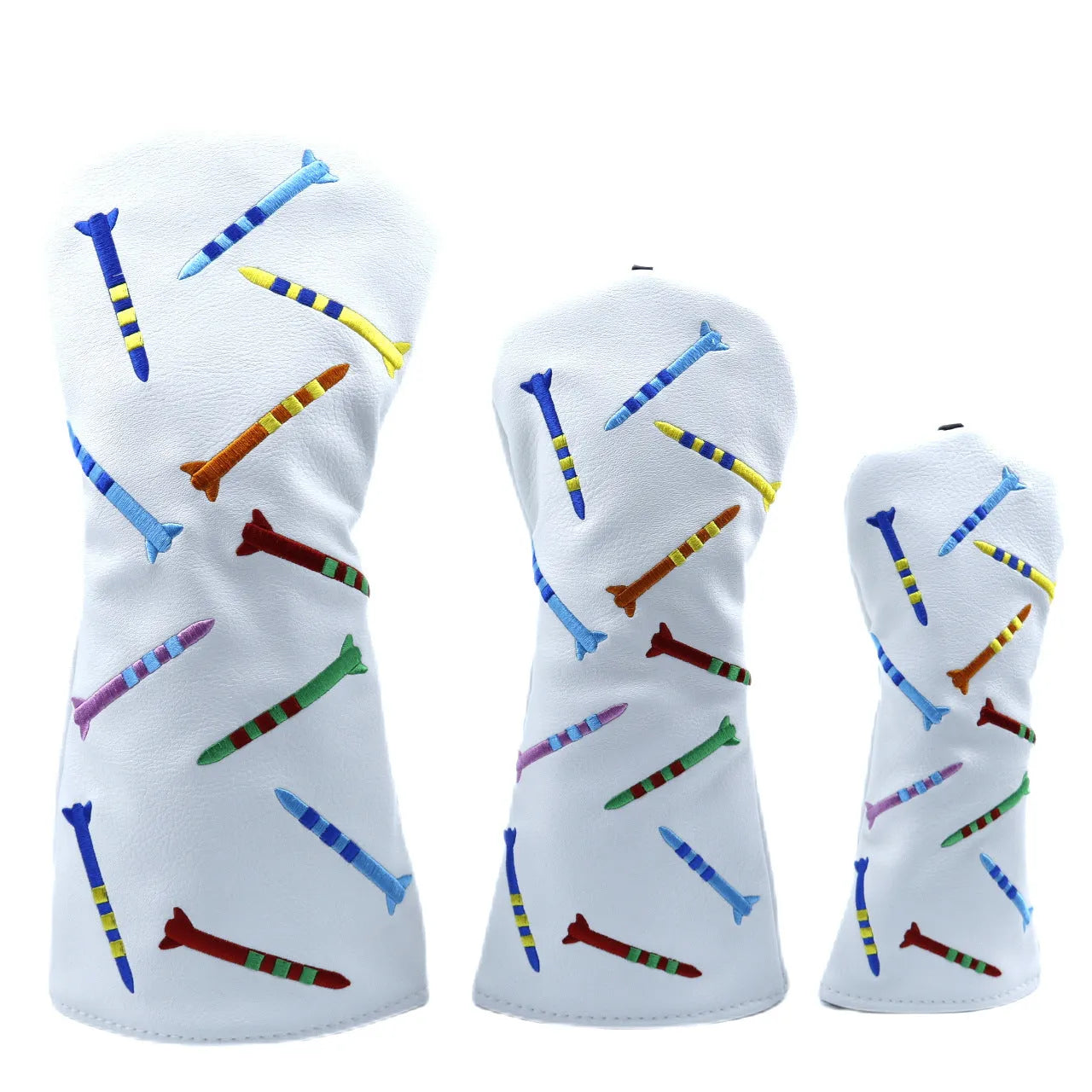 Golf club wooden pole sets in three sizes with black or white colour options