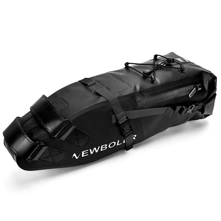 Waterproof PVC bicycle tail bag with 13 litre capacity in black, green or yellow colour