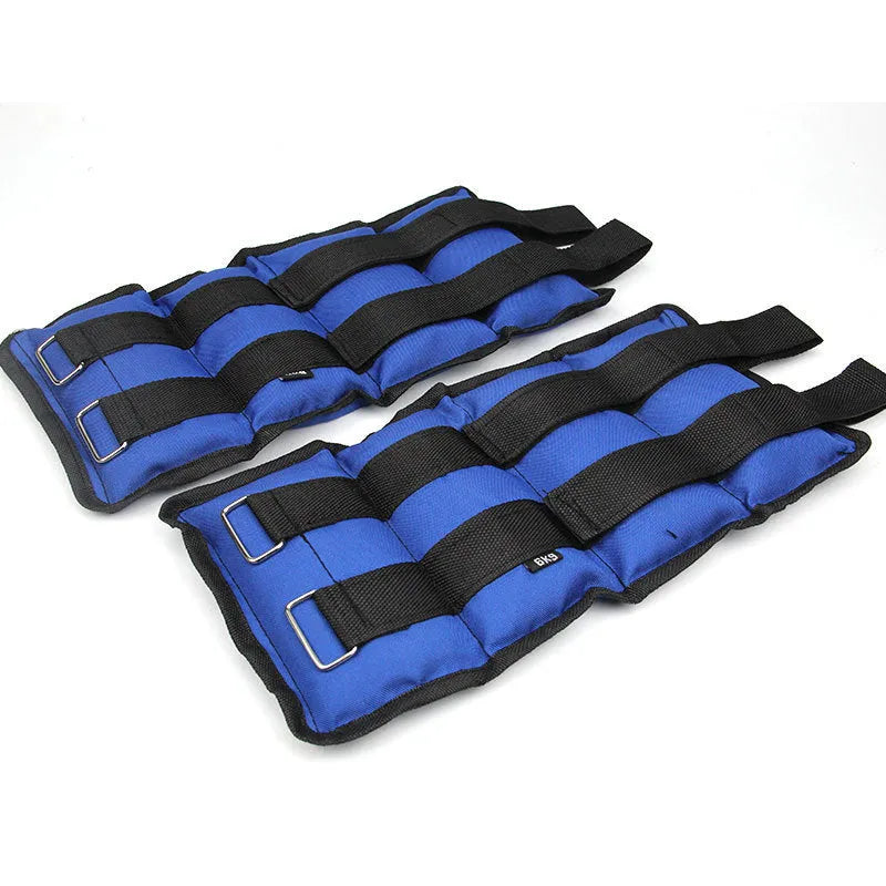 Pair of Oxford cloth legging sandbags for track and field running training with adjustable weights