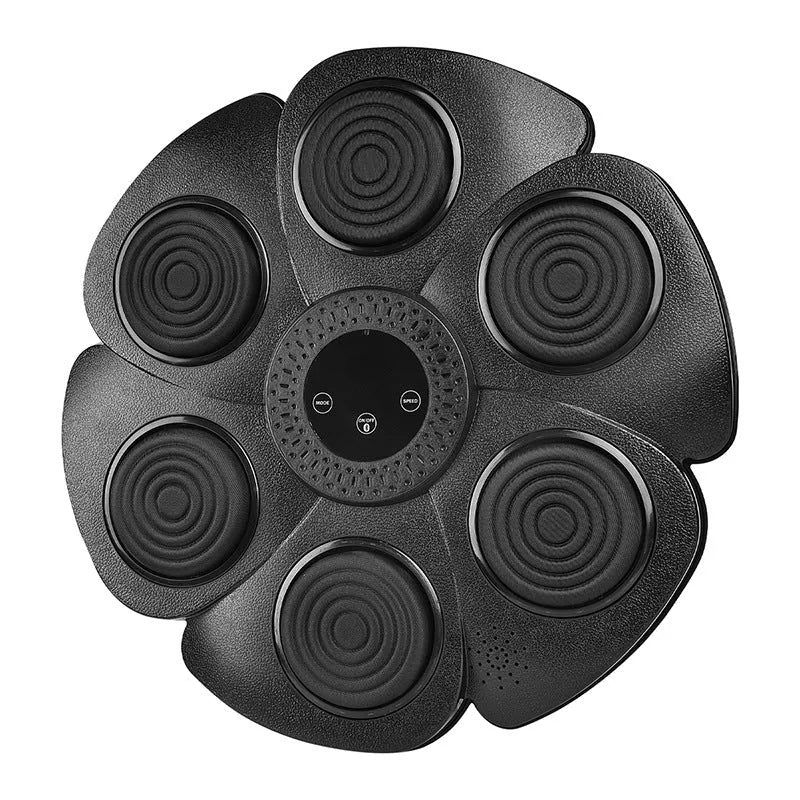 Black smart music boxing wall target with Bluetooth lights and half finger glove for teenage indoor training