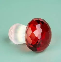 Crystal mushroom decorative ornament in modern minimalist style measuring 40mm by 53mm