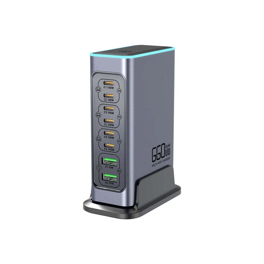 660W Gallium Nitride desktop fast charger with international plug options.