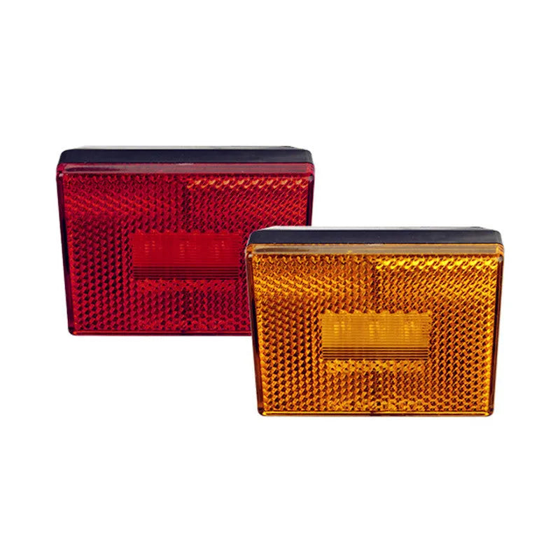LED trailer side marker clearance lamp with red or yellow lens and 19cm wire.