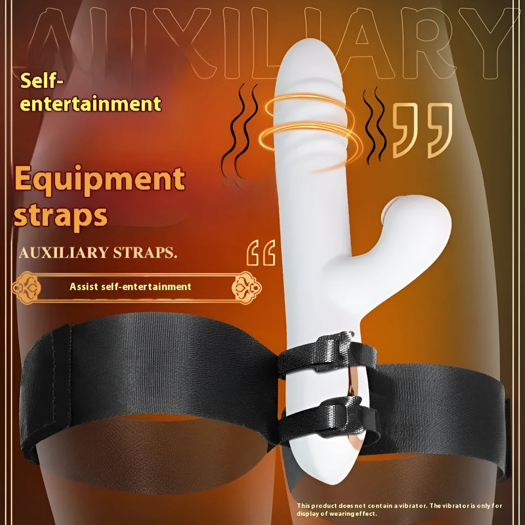 Black knitted belt strap for adult toy tools showing flexible construction