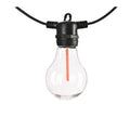 Outdoor decorative string lights with 10 A60 LED bulbs in waterproof construction for wedding and garden use
