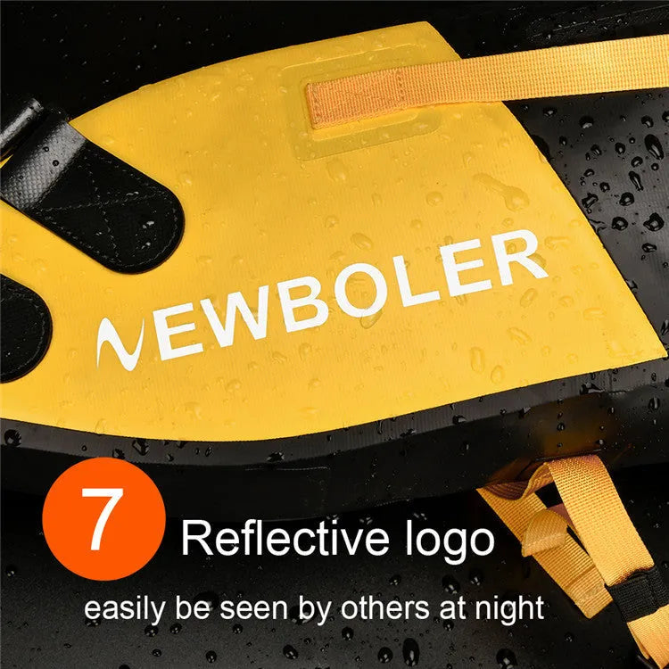 Waterproof PVC bicycle tail bag with 13 litre capacity in black, green or yellow colour