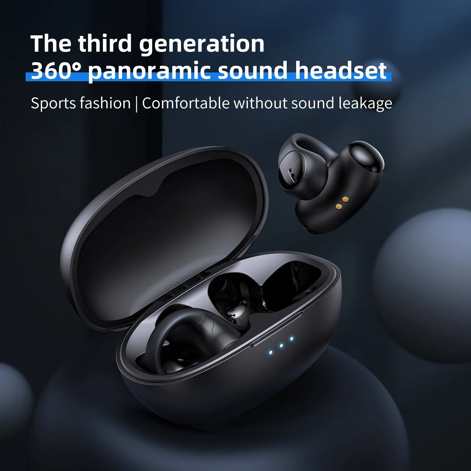 Black T306 clip-on ear hook style Bluetooth gaming sports headset