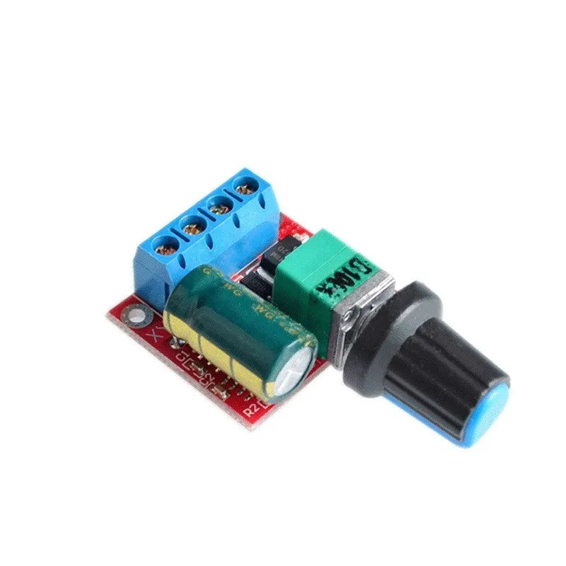 PWM DC motor speed governor for 5V to 35V applications with compact dimensions