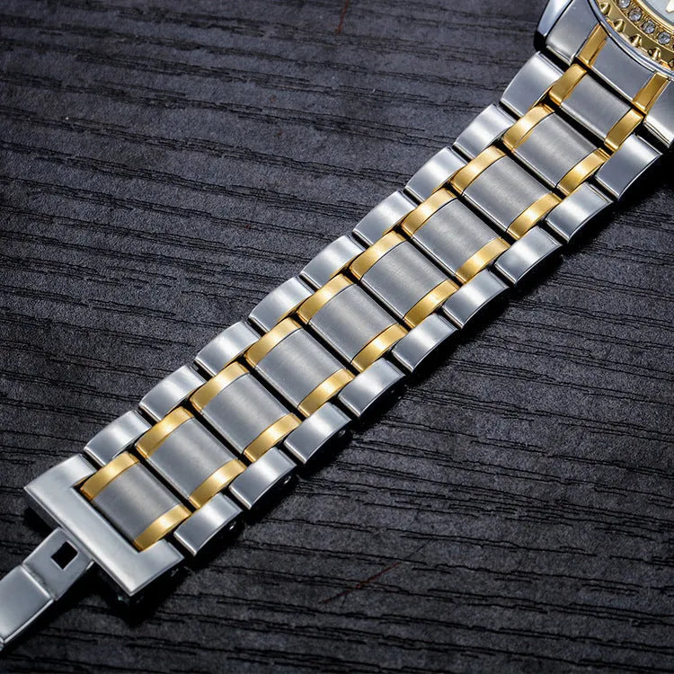 Men's automatic mechanical watch with waterproof case and luminous dial markings