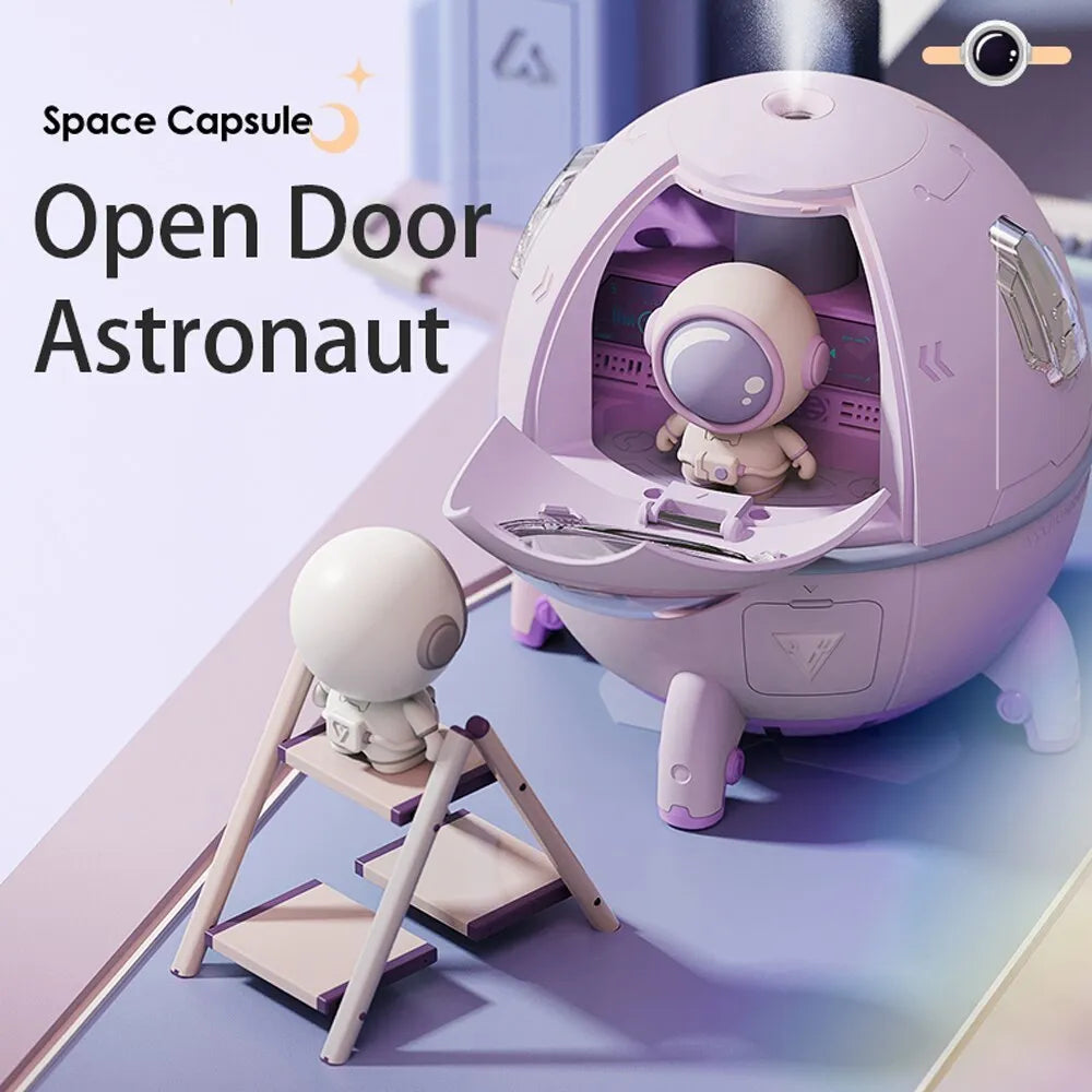 Astronaut space capsule USB desktop humidifier with colourful LED lights and 220ML water tank