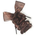 Wide transparent silk shoelaces in assorted colours showing 4cm width and 110cm length.