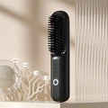 Beige white anion wireless straightening comb with USB-C charging port.