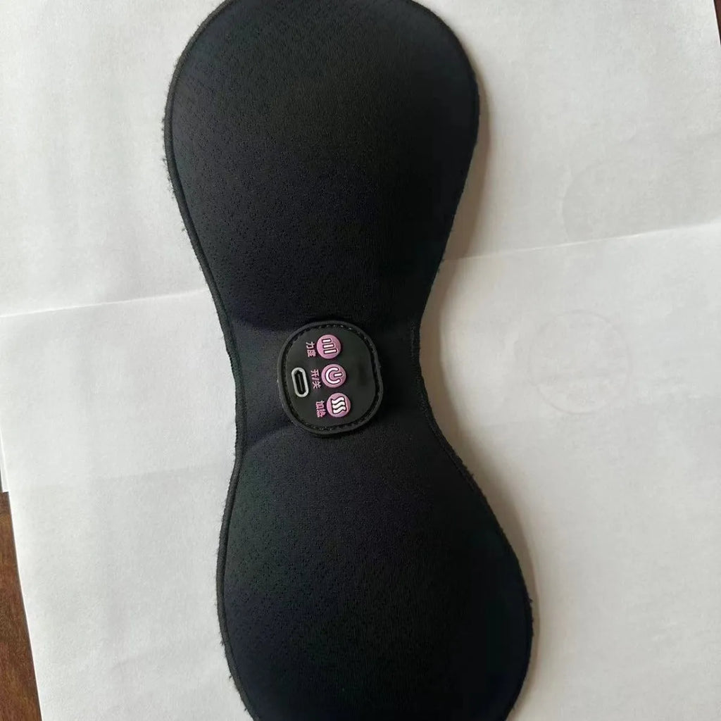 Black electric massage bra chest paste with 3-key English controls