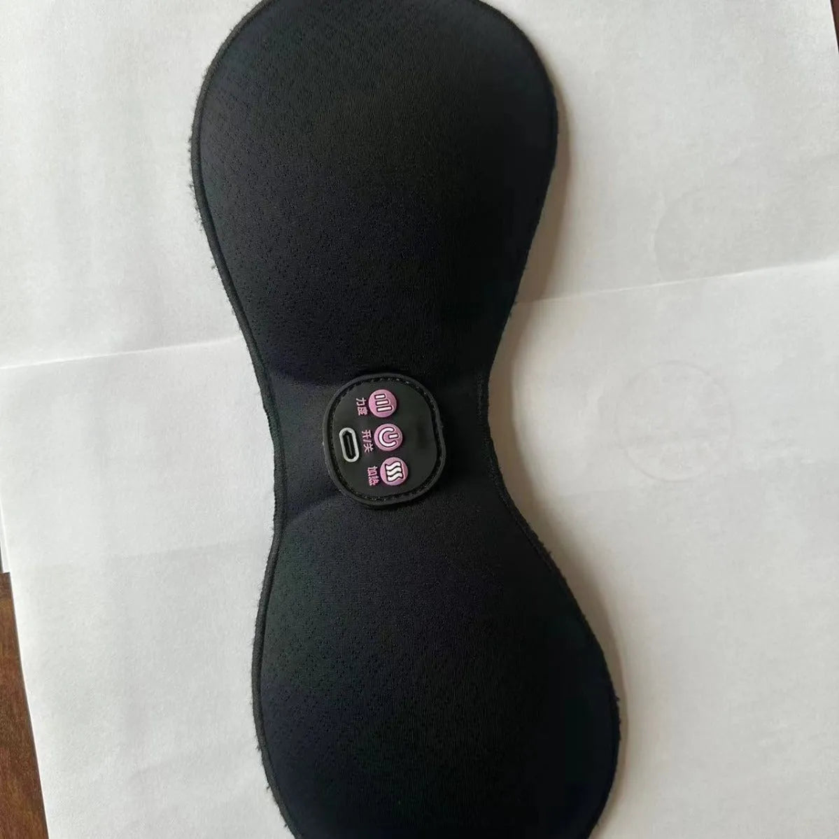 Black electric massage bra chest paste with 3-key English controls