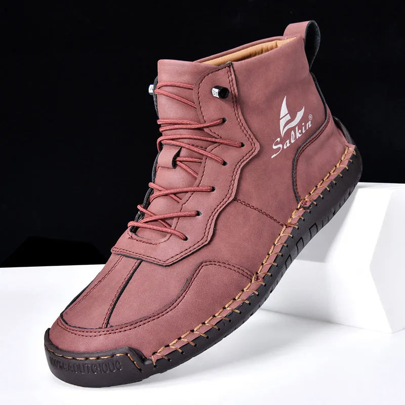 Retro casual high-top boots with elastic band and rubber sole in multiple colour options