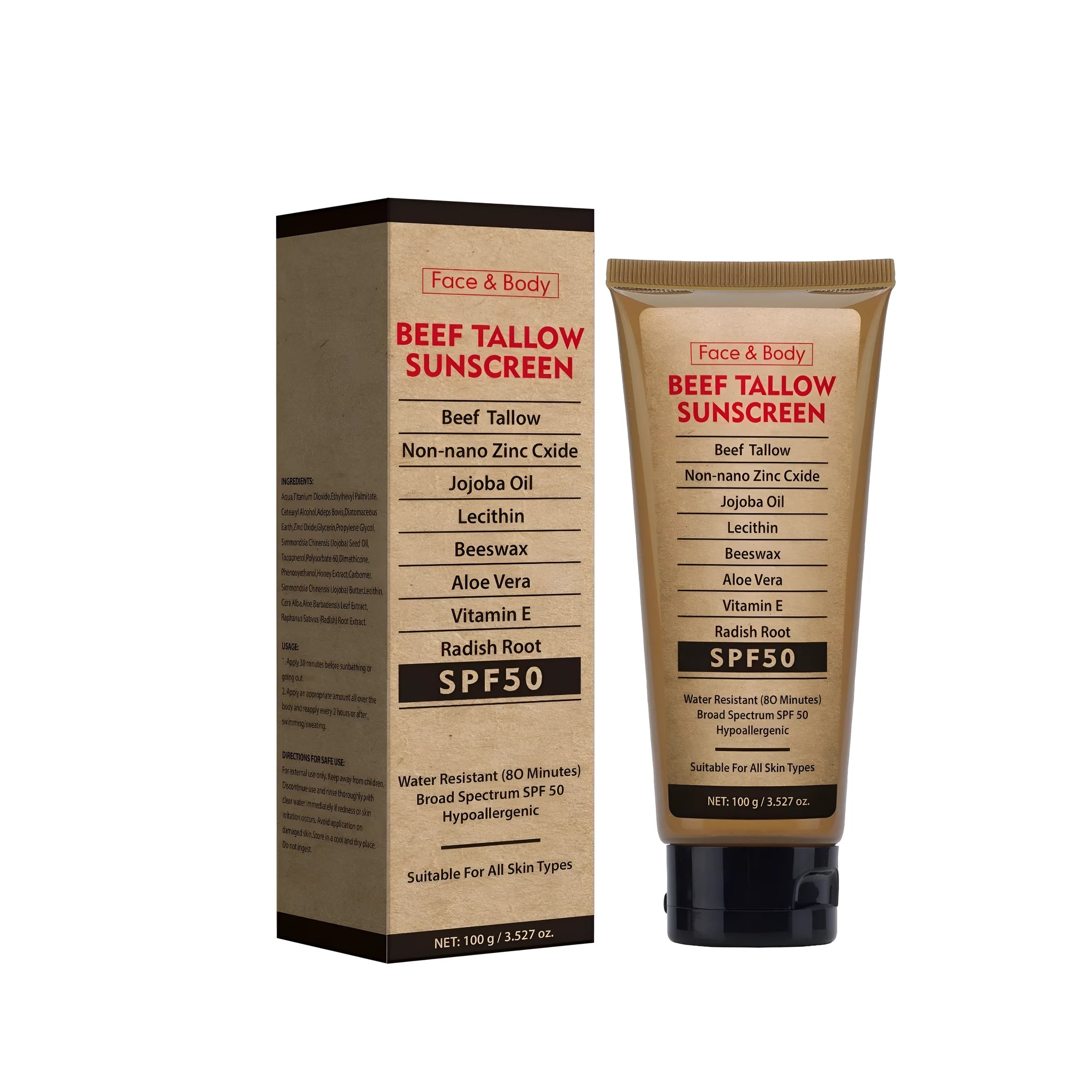 100g tube of organic grass-fed butter waterproof protective cream with moisturising and oil control benefits