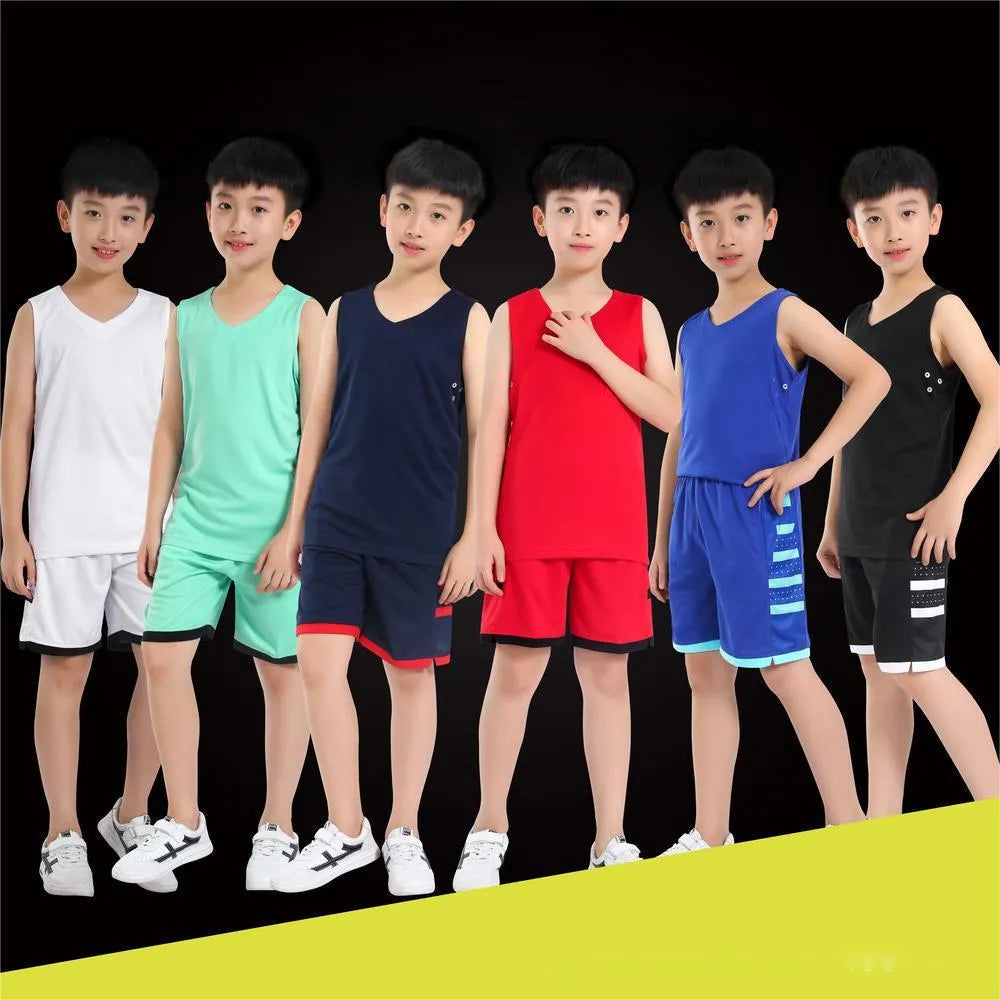 Unisex white breathable sports vest and pants set for basketball training on a mannequin