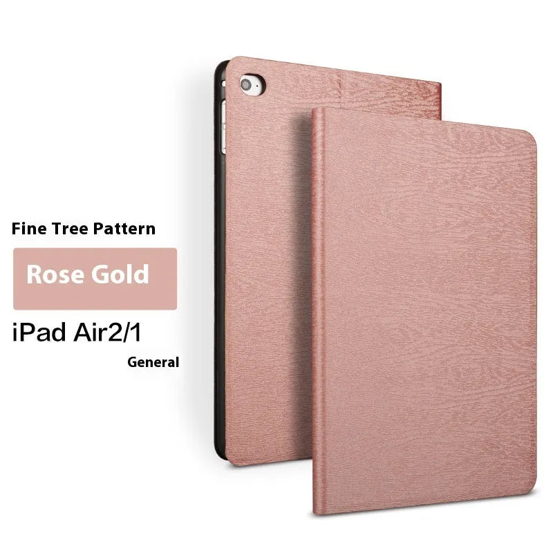 Sapphire blue imitation leather iPad protective cover with integrated sleep bracket stand.