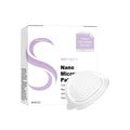 Four nano microneedle facial patches in open packaging, showing adhesive nursing stickers.