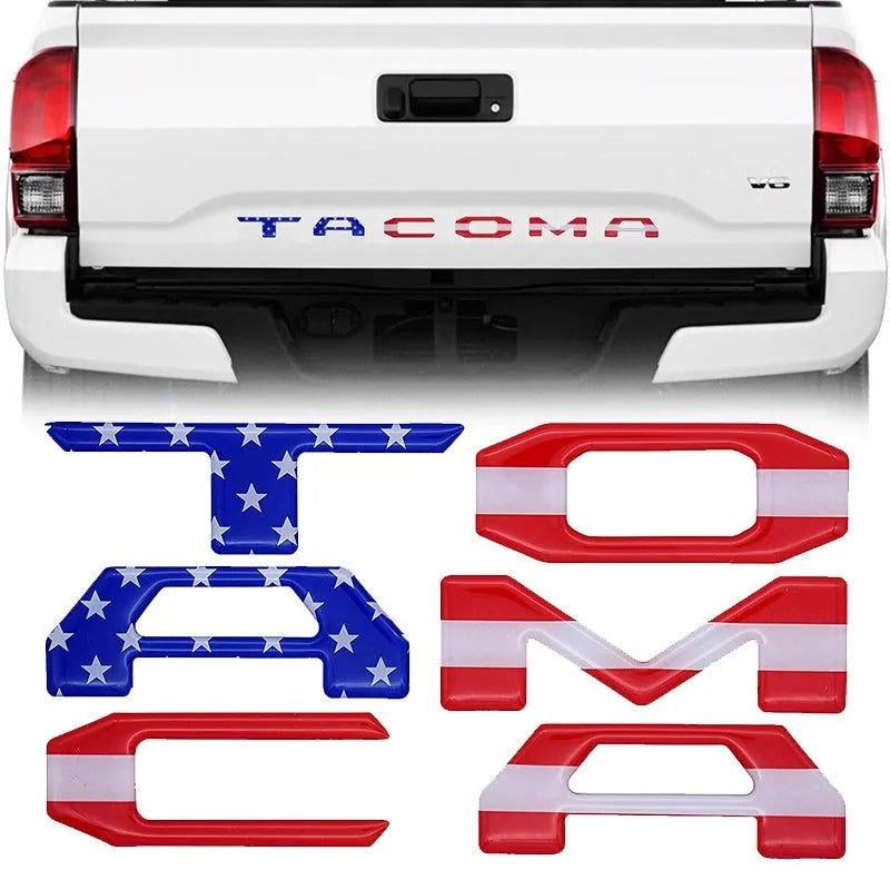 Takuma acrylic 3D tail box car sticker with national flag pattern in red
