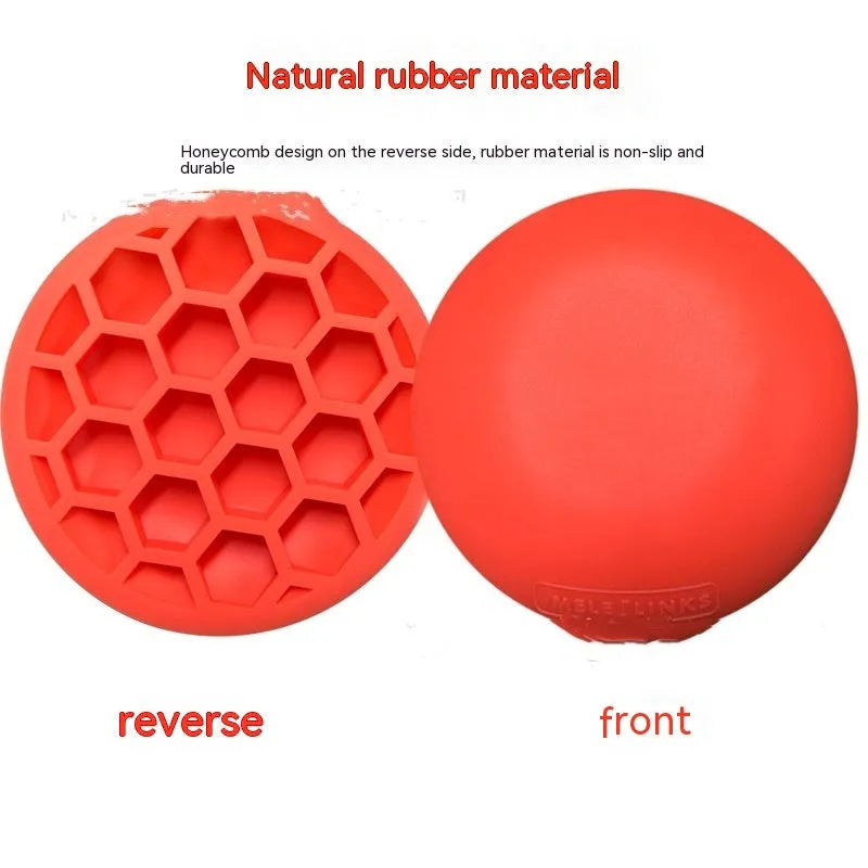 Orange natural rubber golf training mat for swing practice and centre of gravity control