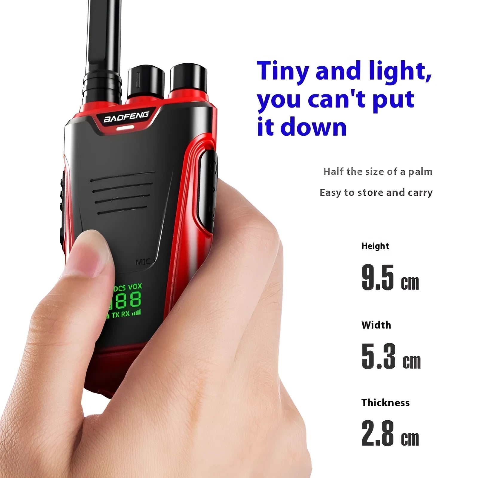 Red and yellow high-power 10W portable intercom for hotels or children.