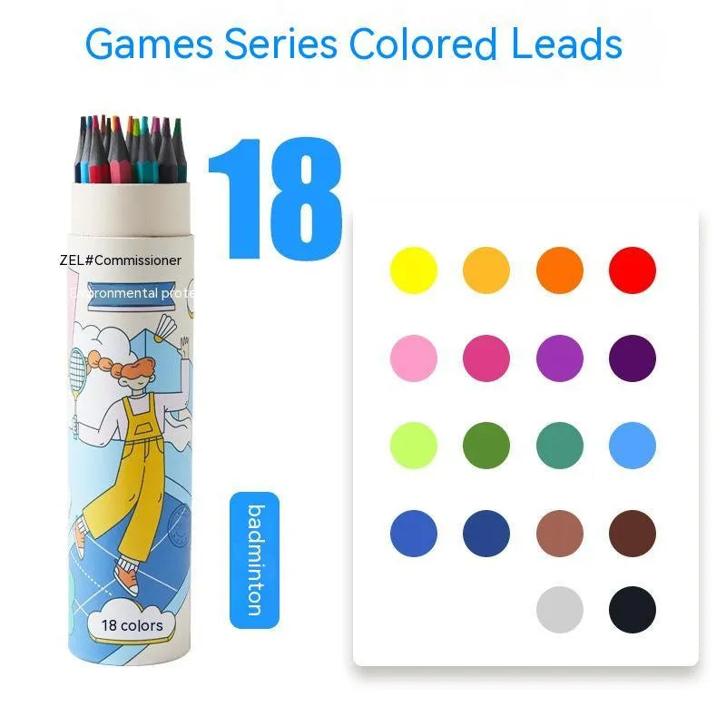 Zhenglin Sports colour pencils in 24 or 36 colour sets with paper barrels for children's art projects