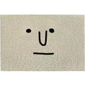 Square PVC floor mat with cartoon Mr Big Nose facial expression geometric pattern for household use