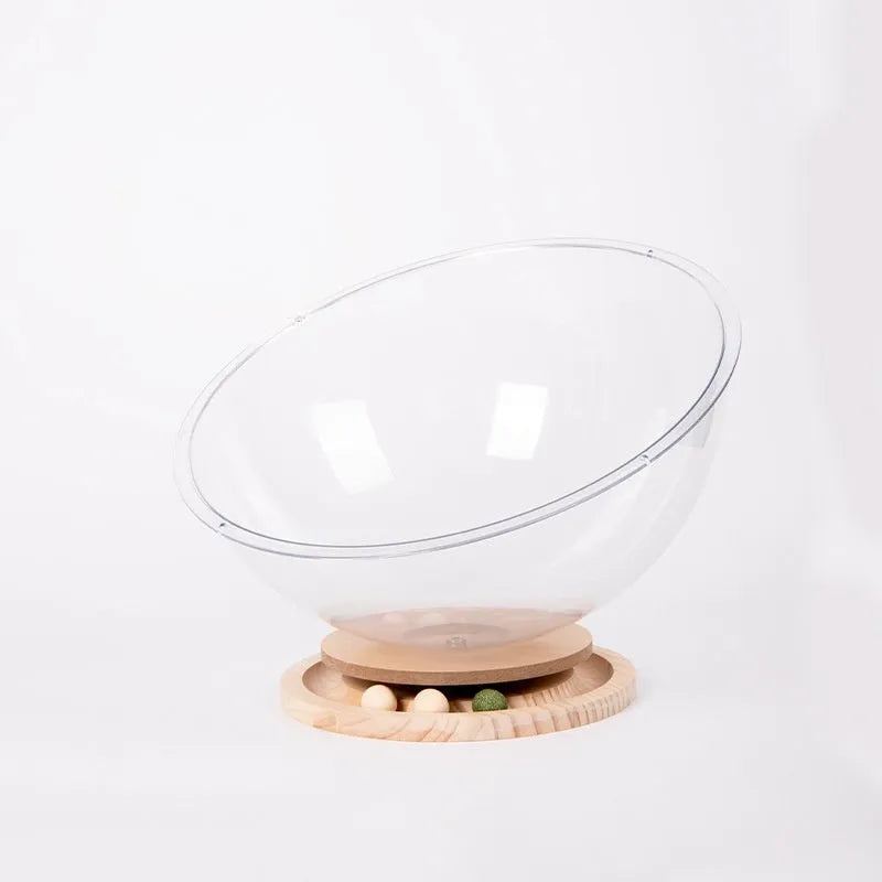 Transparent acrylic cat space capsule bathtub bed for feline sleeping