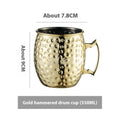 Stainless steel Moscow Mule cocktail cup with copper plating in multiple colour options
